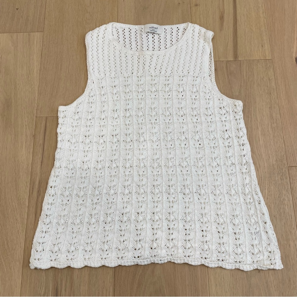 Aritzia | Wilfred “Phillipa” White Crochet Tank Top 🤍 - Picture 5 of 11